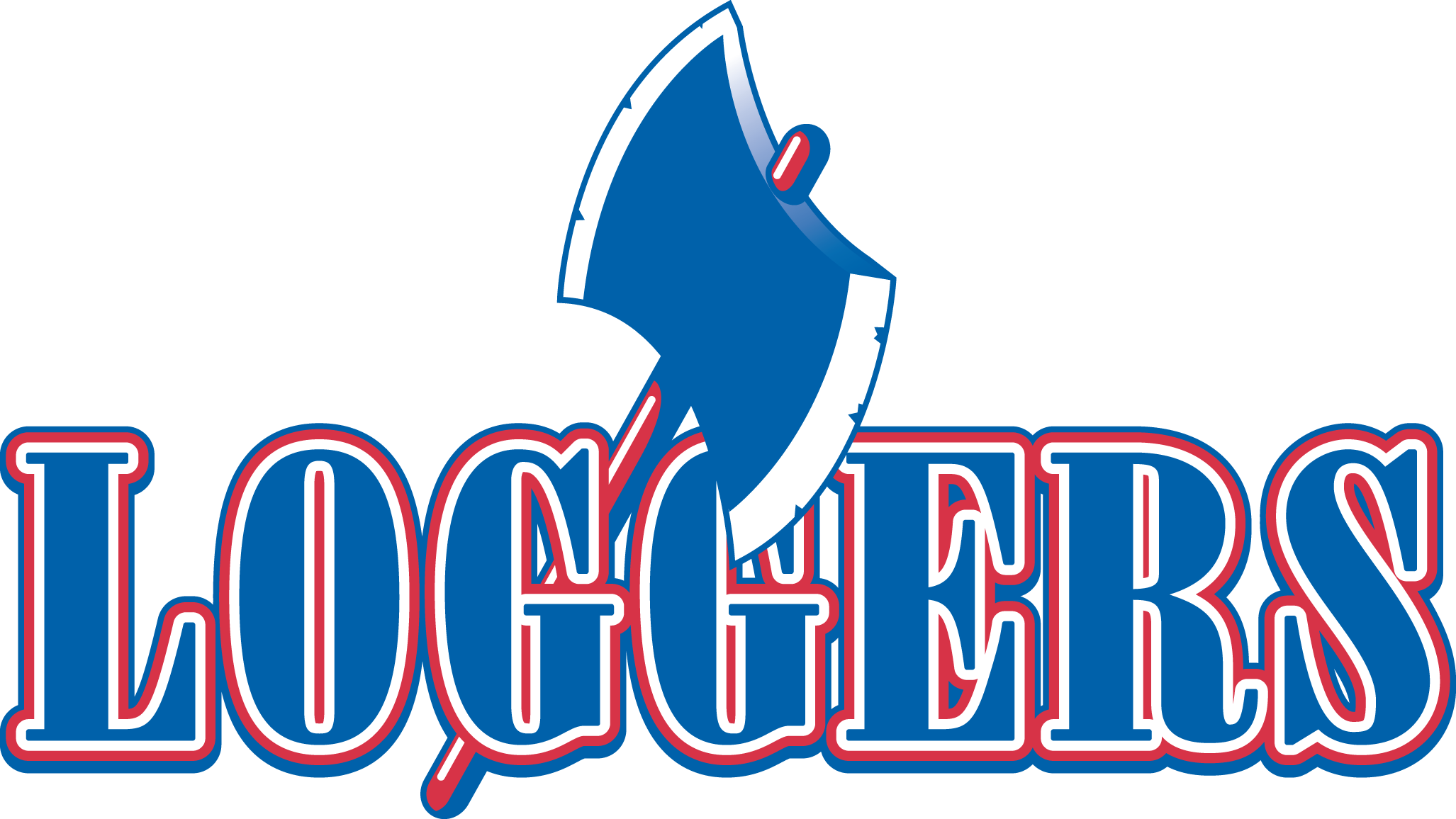 LLCC's Athletic logo showing an ax and the word Loggers.